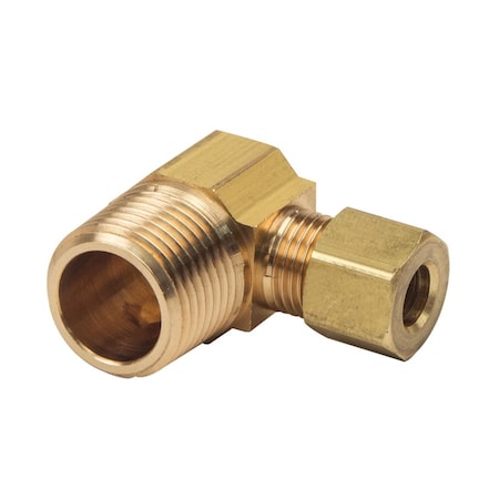 #69 1/4 Inch X 3/8 Inch Lead-Free Brass Compression MIP Elbow